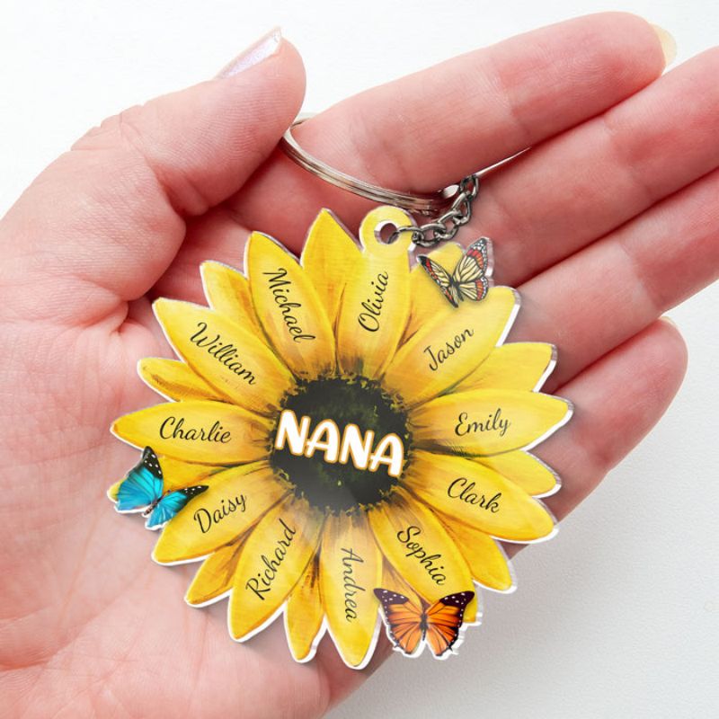 Personalized Sunflower Keychain Wristlet - Silicone beads - Tim's Pens and  Gifts